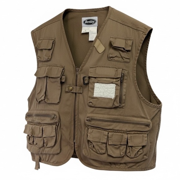 Berkley Other - Berkley Mens XL Fishing Vest Brown Cotton Multi Pocket (G23)